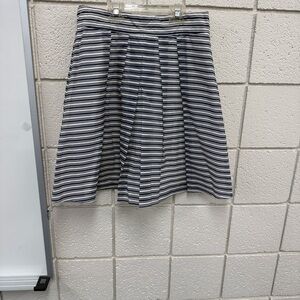 J. Crew Blue and White Striped A-Line Skirt